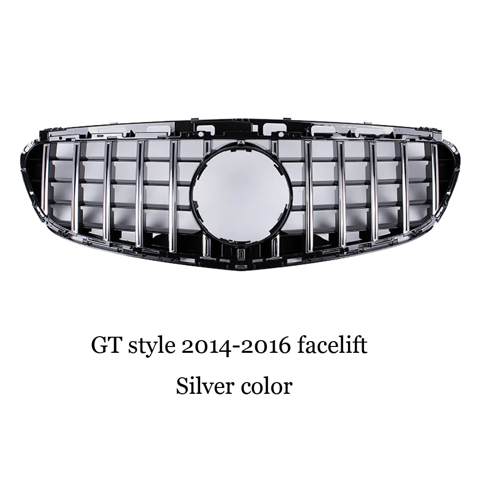 GT Silver 14-16 W212 Front Bumper Grille Mesh for Mercedes E class W212 GT / Diamond / AMG Style 2010- E200 E250 E300 E350 E400 - Цвет: GT Silver 14-16