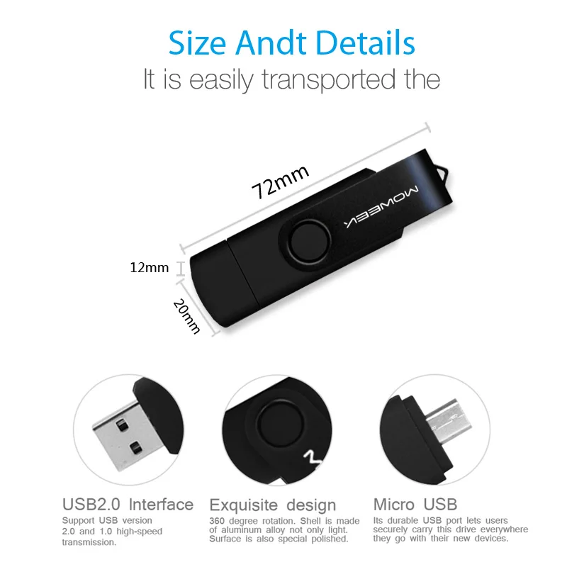 Moweek USB флэш 32 Гб usb 2,0 флеш-накопитель 16 Гб 64 Гб 128 Гб otg флеш-накопитель 4 ГБ 8 ГБ cle usb флеш-накопитель USB ключ бесплатный oem логотип