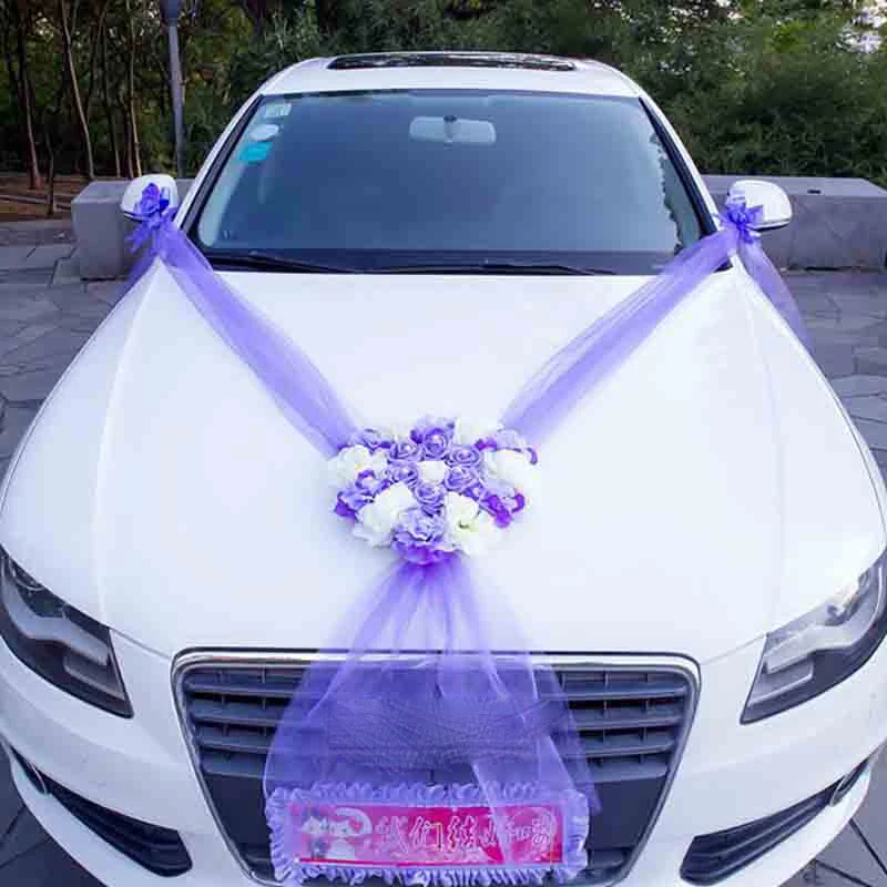 Свадебные автомобильные декоративные цветы венки искусственные цветы украшения автомобиля наборы Шелковый цветок жемчужная Гирлянда Свадебные аксессуары
