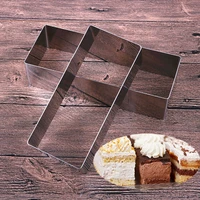 stainless steel rectangle mousse ring cake baking tool kitchen cutter fondant cookies cake mold
