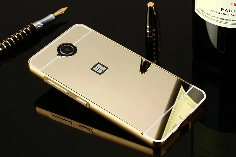Зеркало задняя крышка для Microsoft Nokia Lumia 650 чехол Алюминий металлический каркас Жесткий Телефон Чехлы для Lumia650 N650 Капа