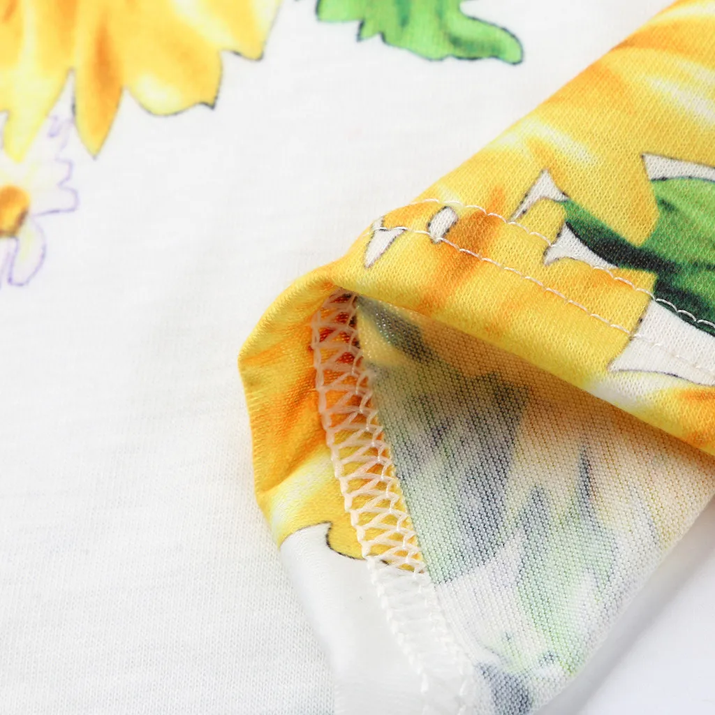 Новинка 2018 летнее платье с принтом подсолнуха для женщин до середины икры