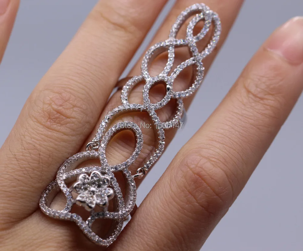 Великолепное кольцо с формой ободок набор Стразы двойным кольцом Модное Длинное