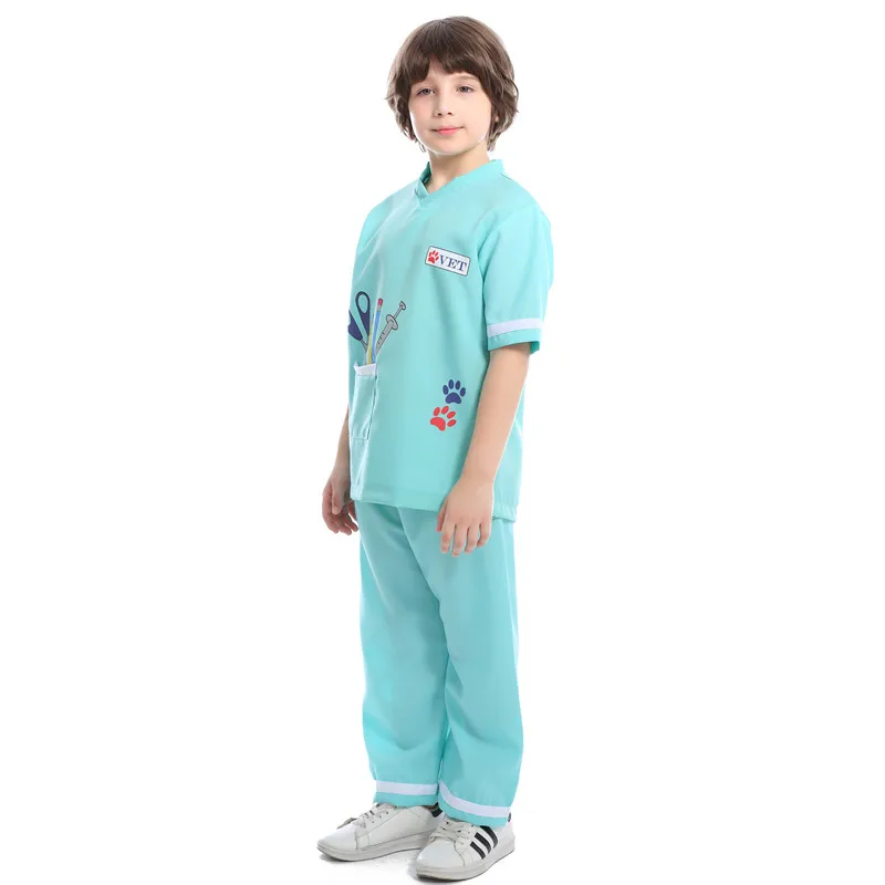 XS-L Мальчики Хэллоуин докторские костюмы дети ветеринар Косплей Карнавал Пурим