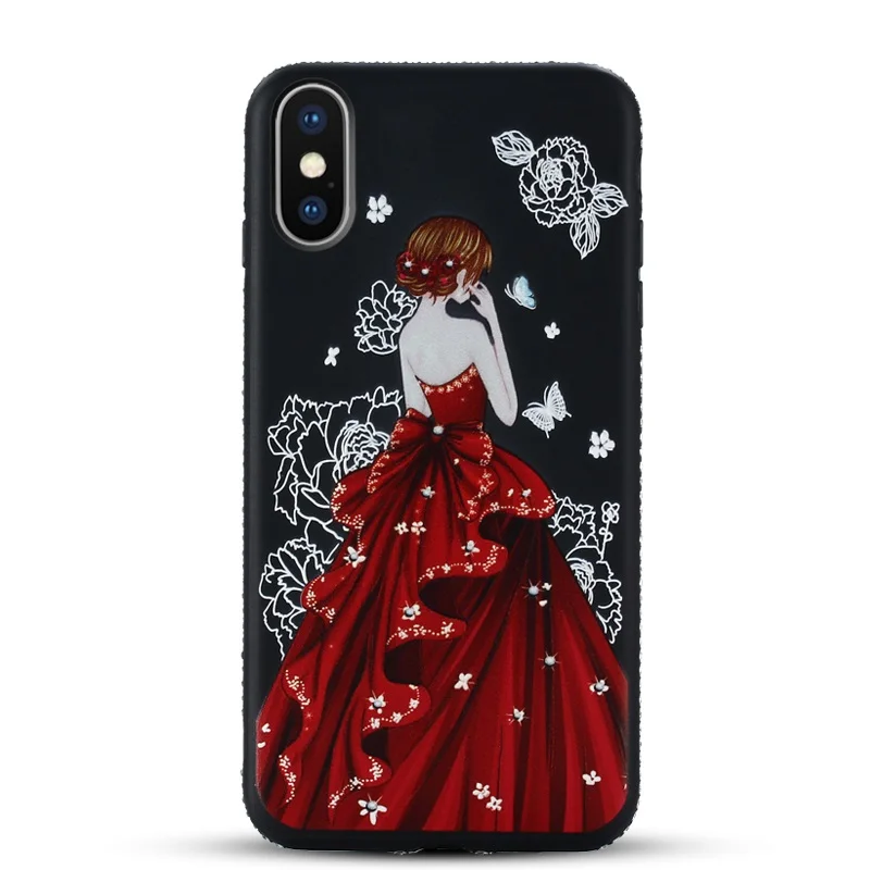 Heyjingles юбка для девочек чехол Apple IPhone х задняя крышка iPhone 6 7 8 плюс горный хрусталь