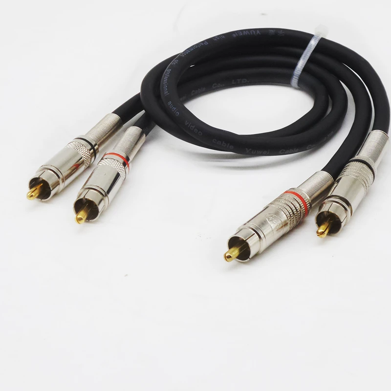 Черный мягкий шнур ручной работы фольгированный аудиокабель RCA 50 см 1 м 2 2RCA на для