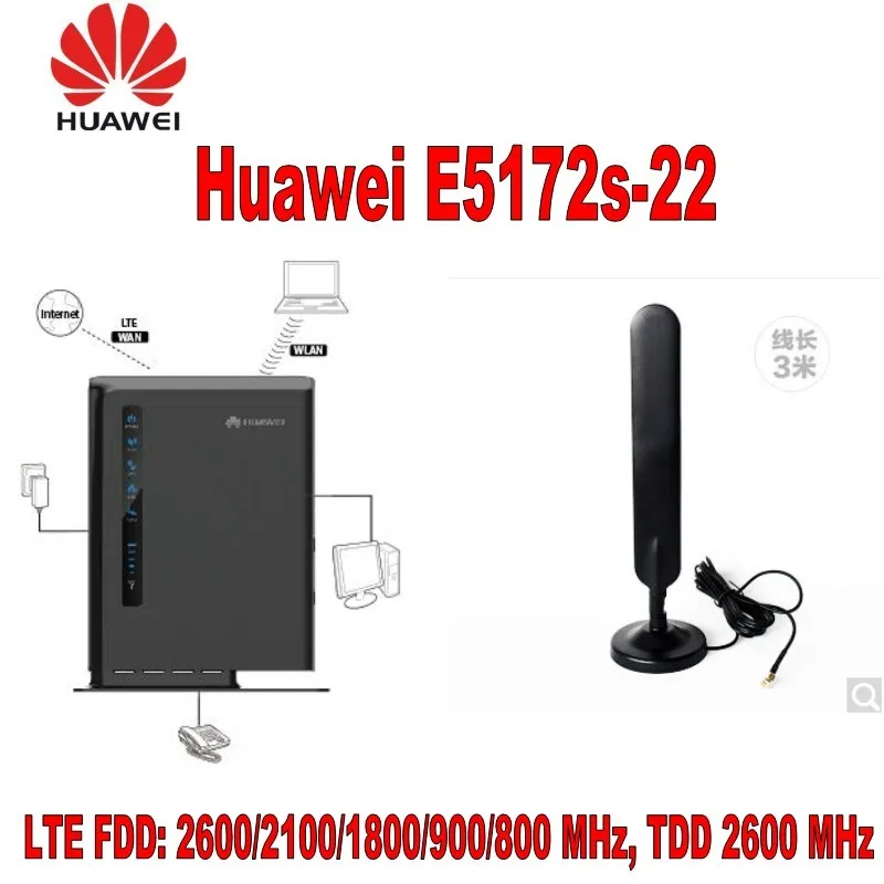 Huawei E5172s 224G LTE высокого Скорость WI FI маршрутизатор 150 Мбит/с + 1000 мАч Батарея 4 г SMA