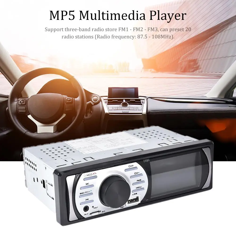 3.0 Inch HD 1Din Car Radio Auto Audio Stereo 12V Support DAB+ FM USB/TF AUX Bluetooth Interface In-Dash MP5 Player | Автомобили и