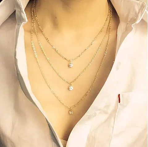 НОВЫЙ Простой цепи ожерелье кисточкой нескольких женский новый #1148|necklace tassel|chain