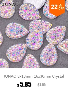 JUNAO, 13*18 мм, стразы в виде радужных капель, пришитые акриловые хрустальные камни, стразы для шитья одежды, рукоделия, рукоделия