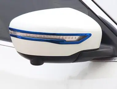 Blue 2 шт. подходит для X-trail t32 Qashqai j11- для Murano зеркало заднего вида отделка нержавеющая сталь защитная лента для зеркала - Название цвета: Blue