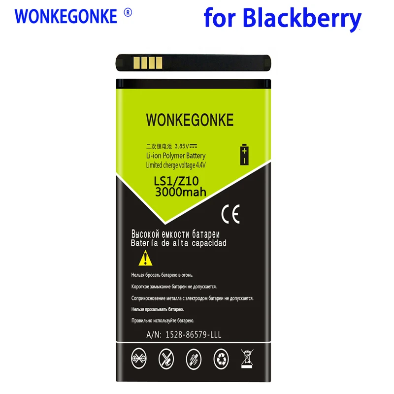 

WONKEGONKE 3000mah LS1 LS-1 Battery for BlackBerry Z10 STL100-2 Z10 LTE STL100-3 Z10 STL100-1 mobile phone battery