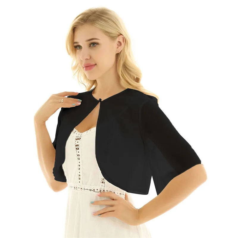 Женское шифоновое с рукавами до локтя многослойное открытой передней свободные