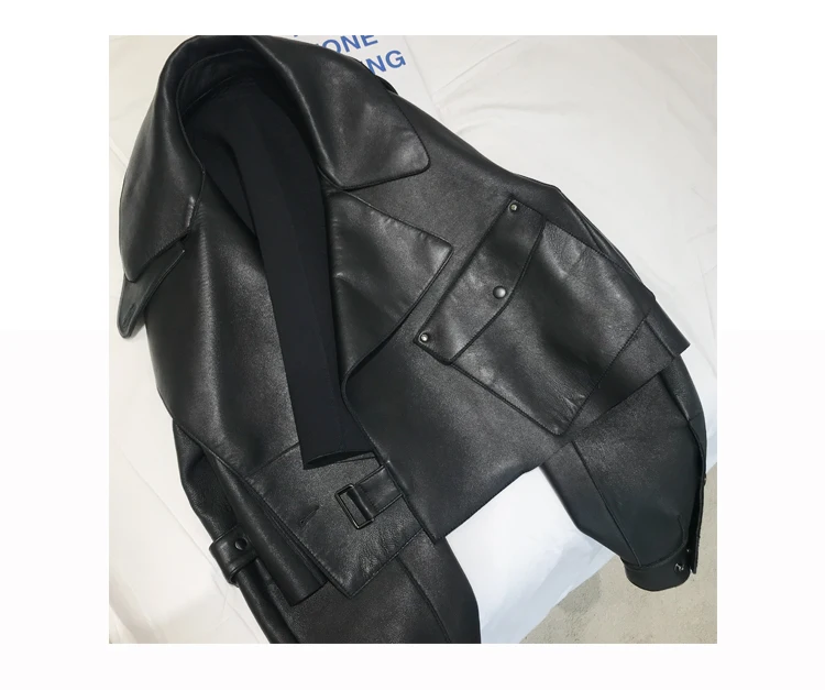 OFTBUY/2019 Весенняя женская куртка из натуральной овечьей кожи свободное короткое