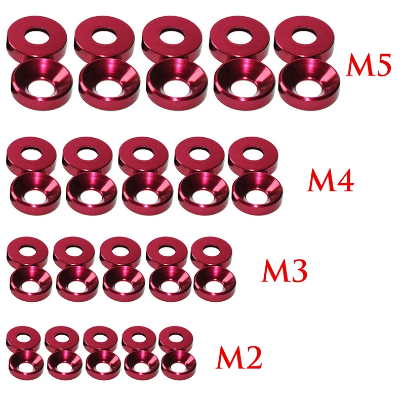 OOTDTY Новый Алюминий сплав M2/M3/M4/M5 анодированная потайная головка шайбы для болтов