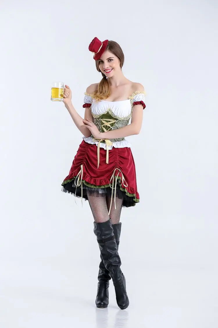 Женский костюм для взрослых из Баварской немецкой Девы крестьянки секси