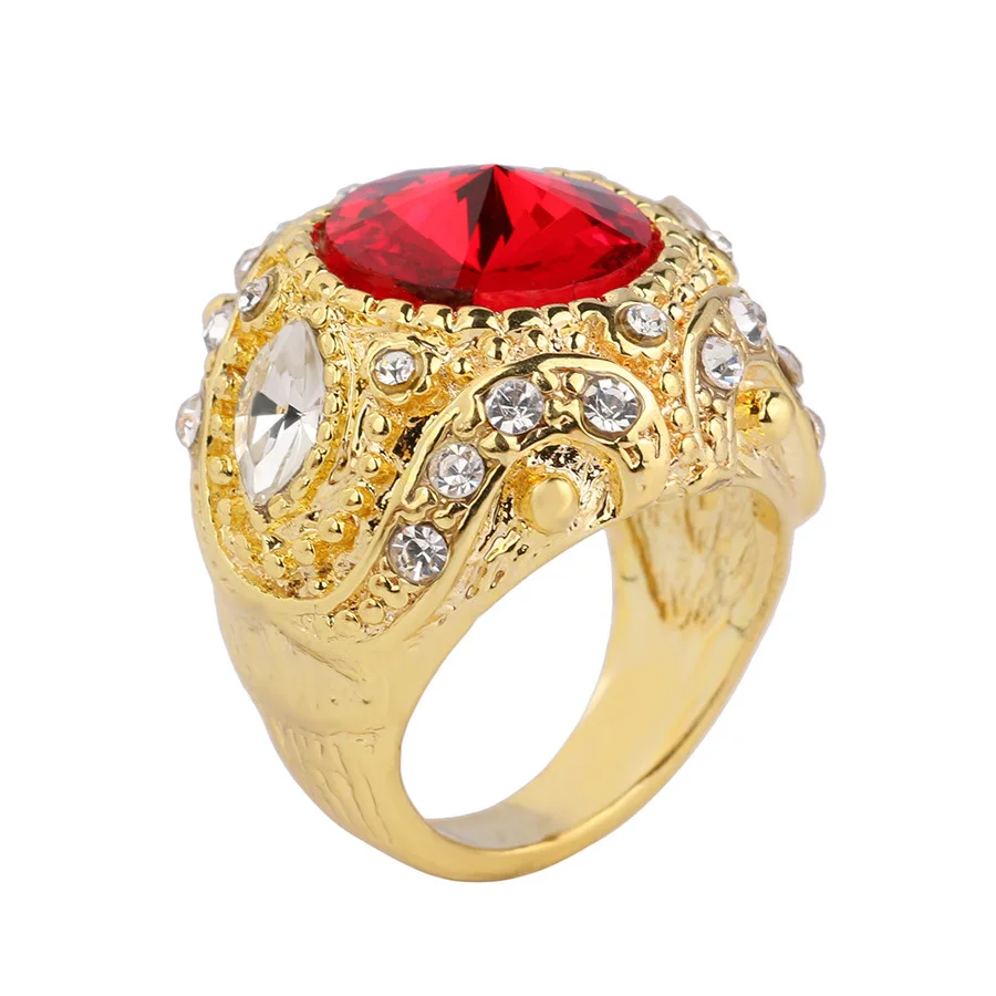 Мужские кольца и большие в античном стиле с красным драгоценным камнем для