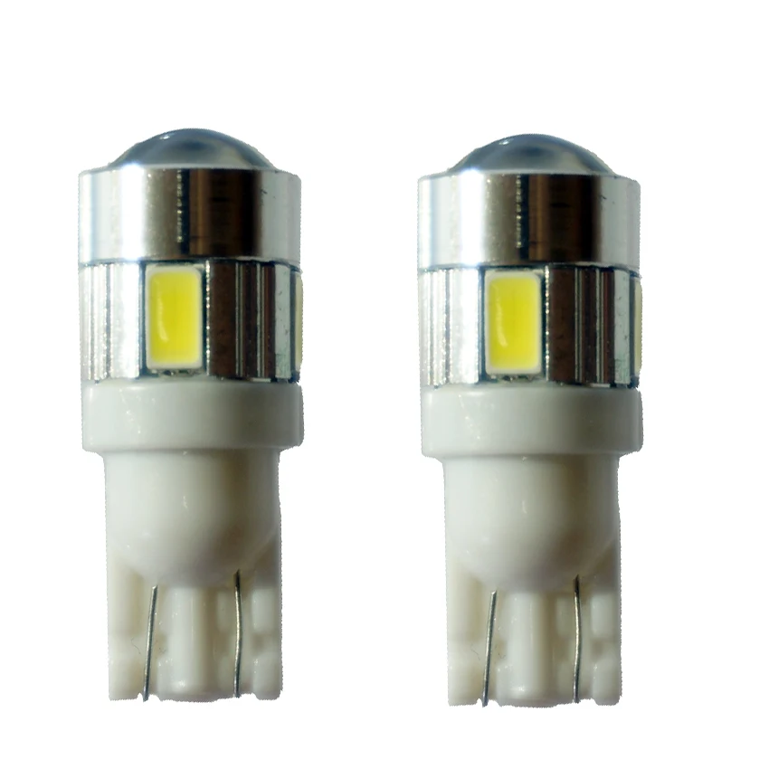Aorunyebao 20 шт. T10 W5W 168 194 5630 5730 6SMD T10 Светодиодный Боковой клиновидный лампы габаритный задний фонарь купол дверь свет 12 V для автомобиля