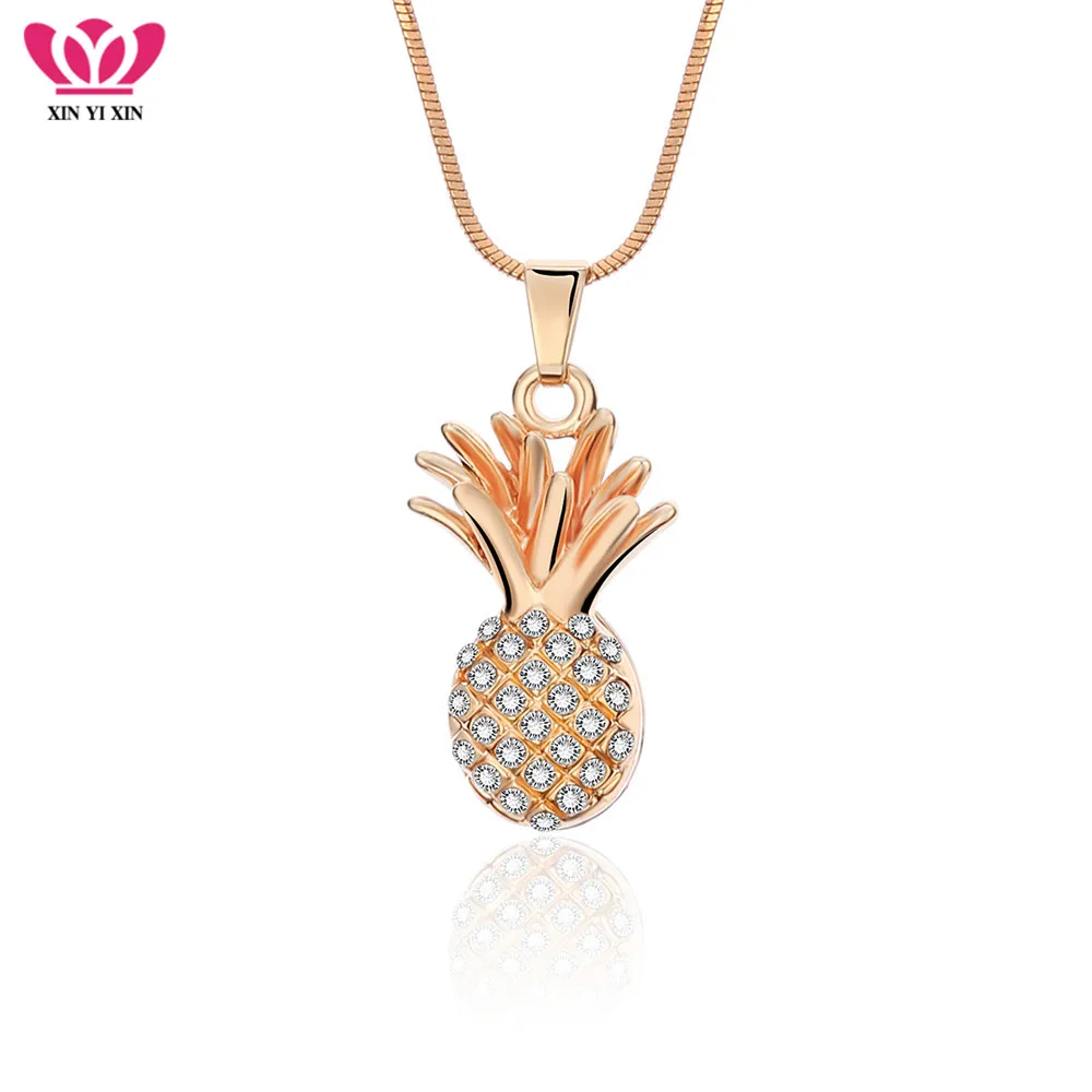 Женская подвеска в виде фруктов с кристаллами|pineapple necklace|crystal pendant necklacechoker fashion