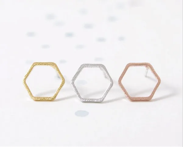 Модные серьги гвоздики с шестигранной коробкой изысканные ручным рисунком|box