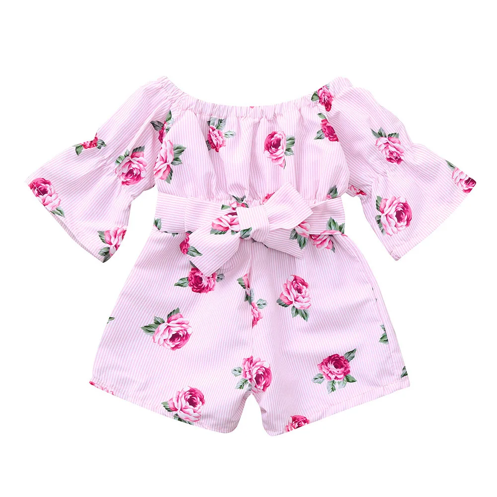 Комбинезоны для маленьких девочек комбинезон с круглым вырезом и принтом