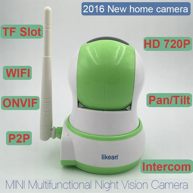 LIKEAN Ip-камера Baby Monitor 720 P Беспроводной WI-FI Pan/Tilt Onvif Wi-Fi Камера PTZ P2P Технологии для