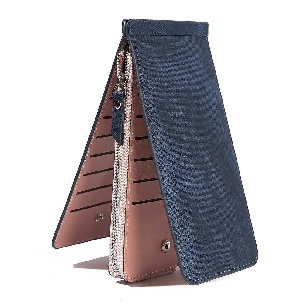 Женский деловой 26 шт. держатель для карт кожаный кошелек на молнии предотвращает