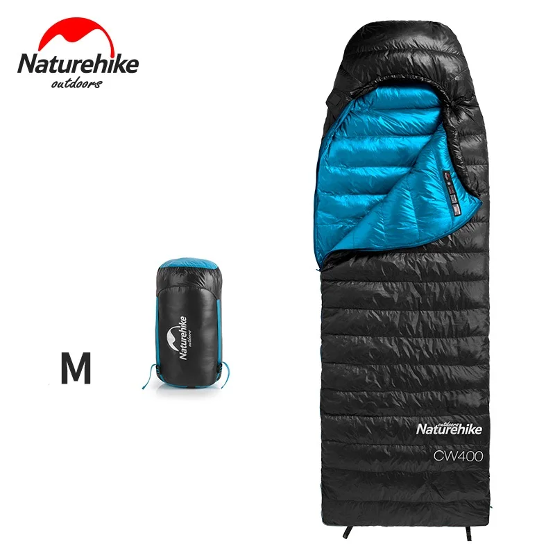 Black M Naturehike 550FP спальный мешок CWZ400 конверт Тип белый гусиный пух спальный мешок зимний теплый спальный мешок s - Цвет: Black M