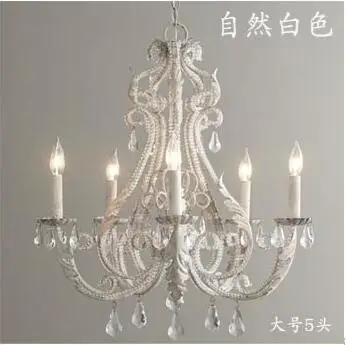Французский Ретро Железный светодиодный подвесной светильник люстры s Lustre кристалл столовая светодиодная люстра светильник ing светодиодный подвесной светильник - Цвет абажура: 5 heads