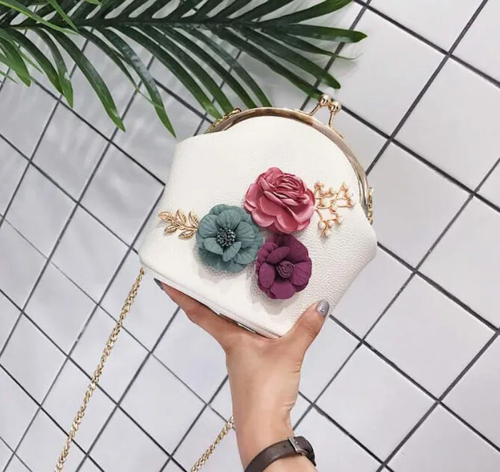 Цветок маленький crossbody сумки для женщин 2018 дамы цепи сумка женский клип груза