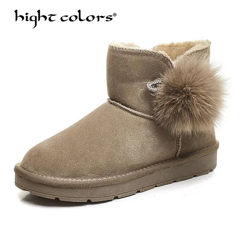 2018 Winter New Student Women's Snow Boots Cotton Faux Fur Ankle Short Flat Heel Black Khaki Pink Girl Female Shoes | Обувь