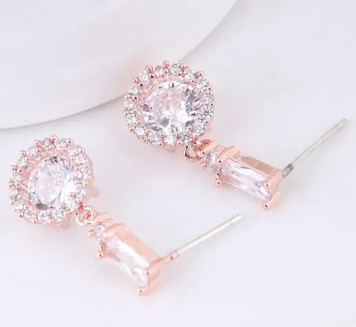 

brincos cute cricle earrings OL cubic zircon glitter earrings trendy jewelry stud earrings for women girl free shipping