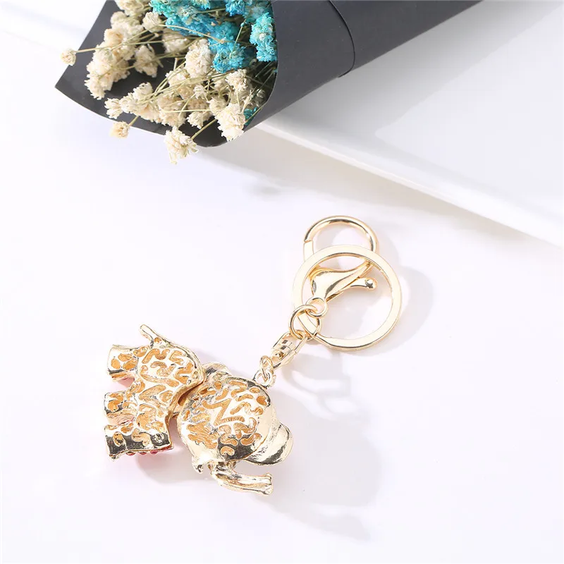 2018 модный Кристальный милый брелок в форме слона для женских сумок подвески
