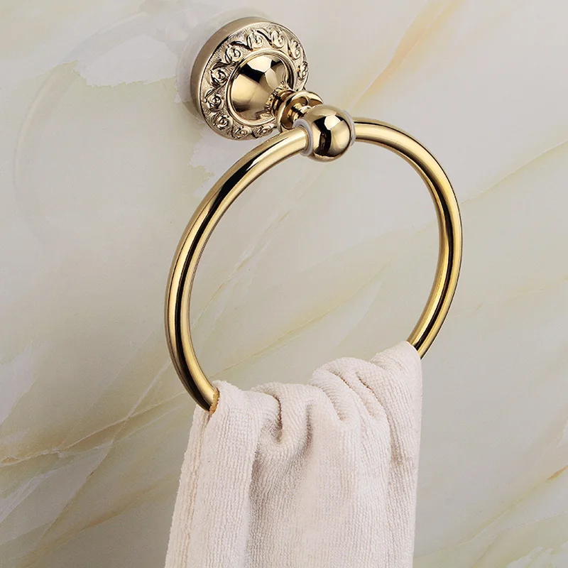 Настенные аксессуары для ванной комнаты античные золотые полированные крючки