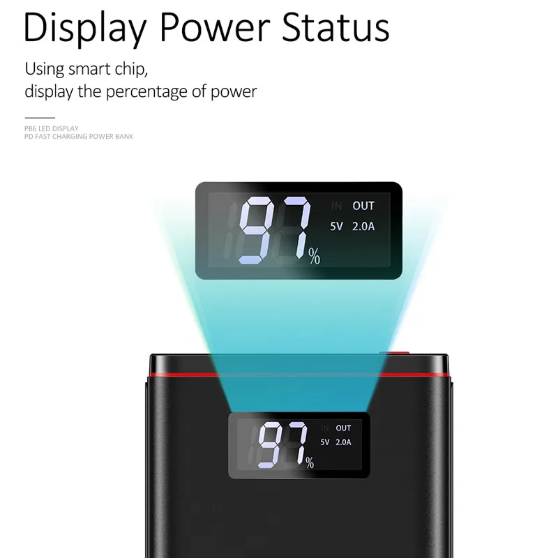 USAMS PD QC 3 0 18 W 10000 mAh power Bank Dual USB с Светодиодная подсветка портативное внешнее