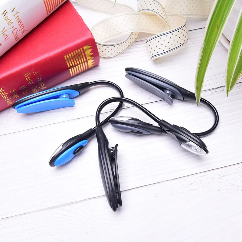 

3 Color Mini Portable Flexible LED Reading Light Lamp Clip On Book Light Desk Light Bright White Travel Light
