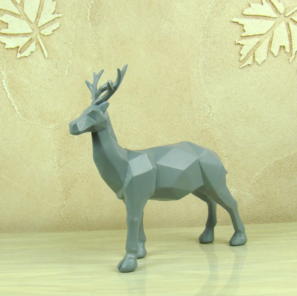 Статуя оленя в форме геометрии абстрактная скульптура из смолы олень Ремесло