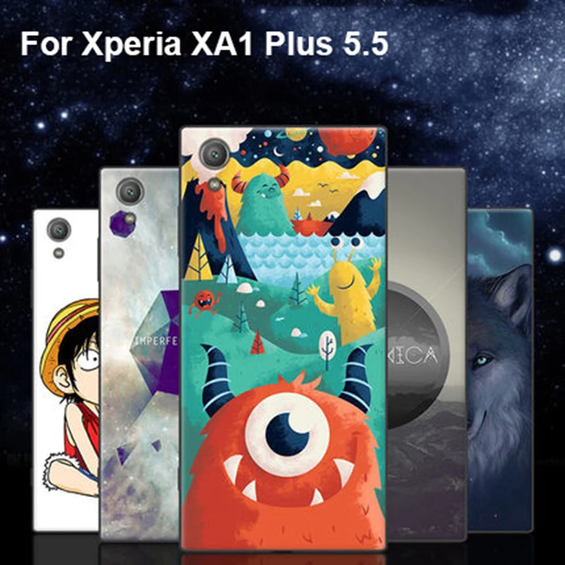 Мягкий чехол для Sony Xperia XA1Plus из ТПУ силикона с милым рисунком аниме XA1 Plus защитный