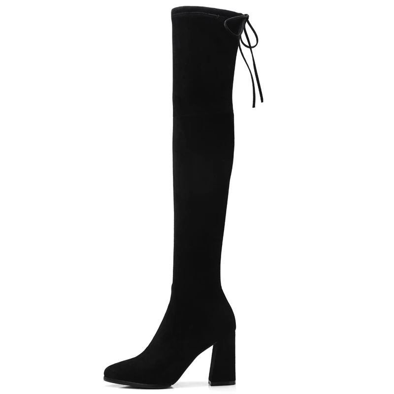 ANMAIRON Basic Slip On Over the Knee Winter Boots Women Thigh High Zapatos De Mujer Size 34 40 LY287|Ботфорты| |