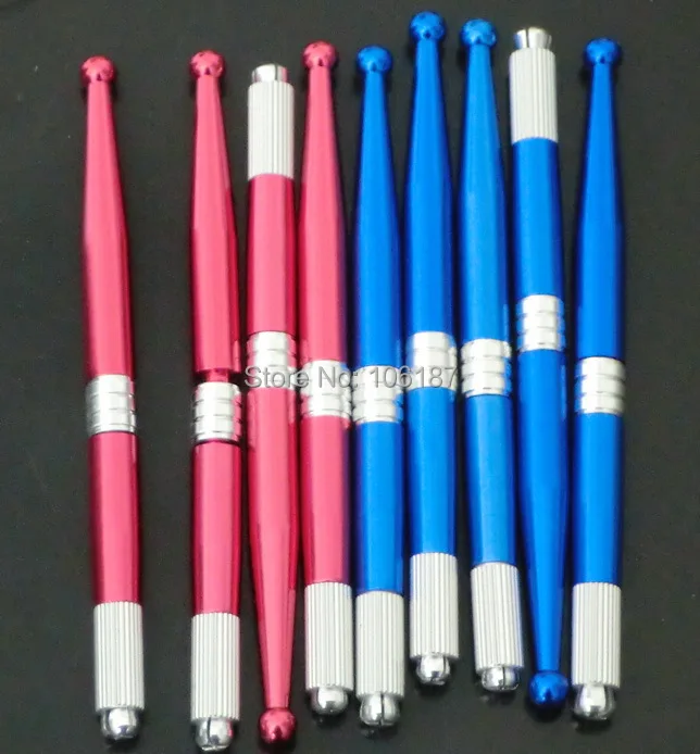 50Pcs Blue Red Color Tattoo Factory Wholesale  Professional Manual Tattoo Permanent Makeup eyebrow Pen Free Shipping