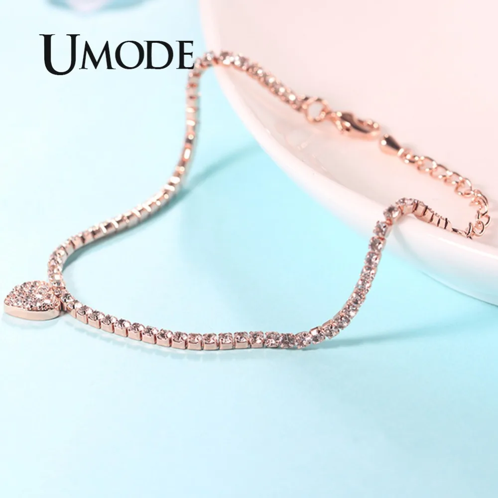 Женский теннисный браслет UMODE с кубическим цирконием и сердцем ювелирное изделие