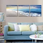 Настенные картины на холсте для домашнего декора, HD-печать, плакат из 3 предметов с изображением пляжа, песчаных волн, Морского Пейзажа, картины с рамкой