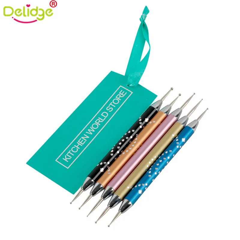 Delidge 5 шт./компл. торт Fondant(сахарная) иглы Нержавеющая сталь 10 головок Fondant(сахарная) ручка для рисования торт украшения регулировки иглы