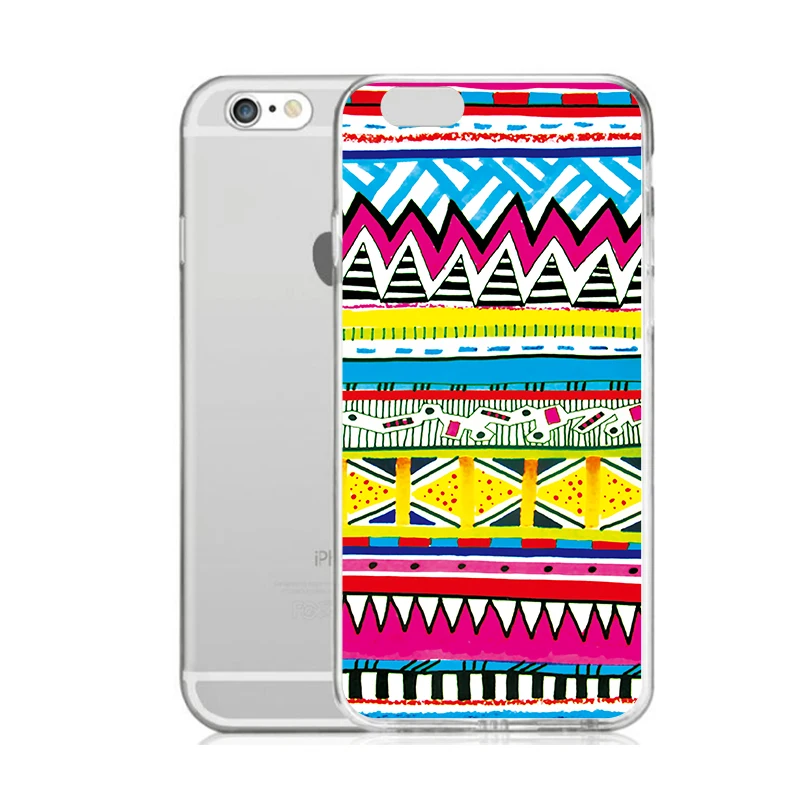 TPU Clear Phone Case For iPhone 6 6s 7 8plus x Coloful Soft Mandala flower Free shipping 4 5se |