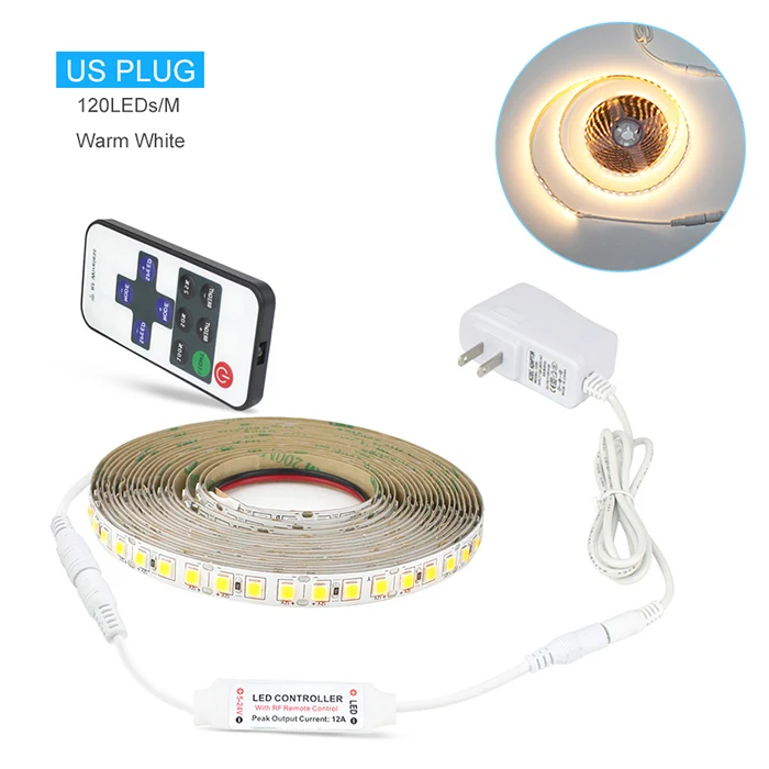 600led Warm White US 4040 светодиодный светильник s 5 м 12 в 110 В 220 В светодиодный гибкий светильник Диодная лента с регулируемой яркостью сенсорный ленточный переключатель под шкафчиком кухонный светильник ing - Испускаемый цвет: 600led Warm White US