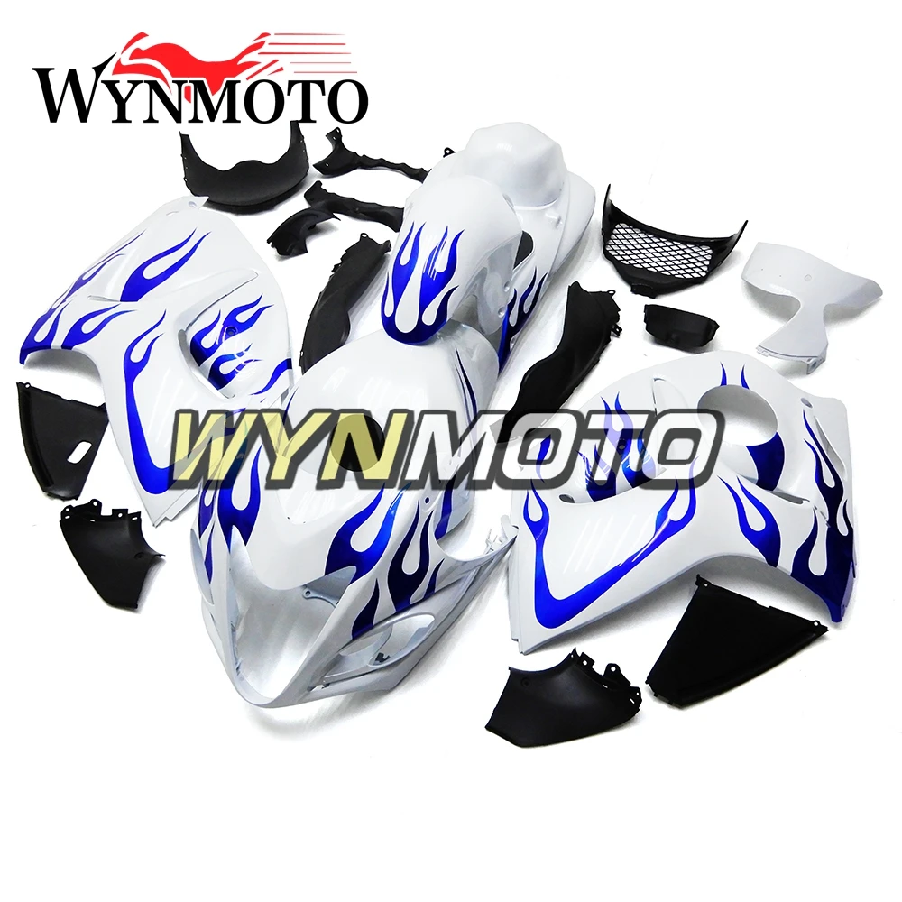 

Full ABS Plastic Fairing Kits For Suzuki GSXR1300 Hayabusa 08 09 10 11 12 13 14 15 16 Cowlings Bodywork carenes White blue flame