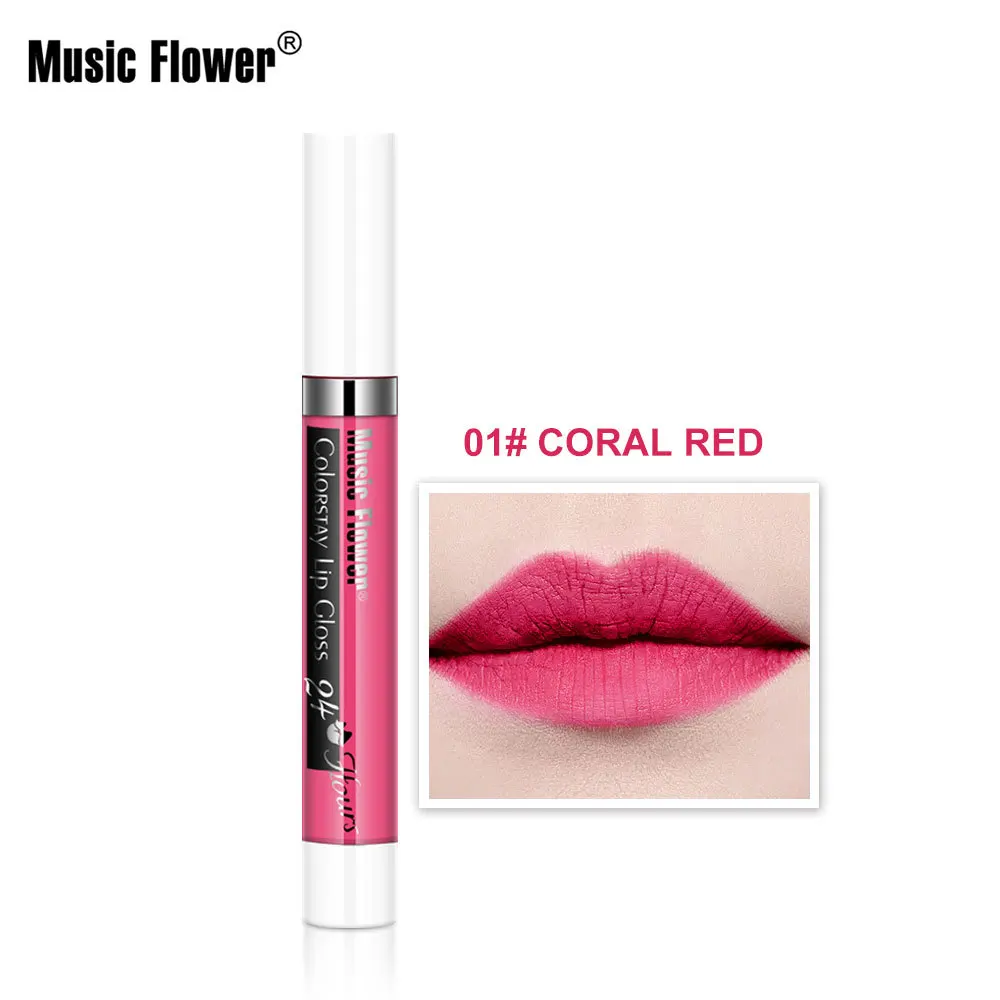 12 цветов жидкая губная помада Music Flower макияж матовый блеск для губ стойкий блеск для губ водонепроницаемый оттенок увлажняющая косметика