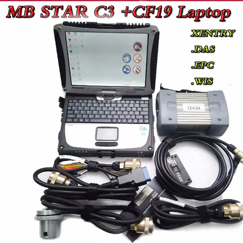 Лучшее Качество MB STAR C3 SD Pro мультиплексор OBD автоматический диагностический инструмент STAR C3 pro для автомобиля и грузовика с программным обеспечением HDD и ноутбука CF-19