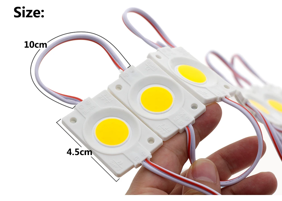 Светодиодный модуль COB 2,4 Вт DC12V водонепроницаемый для наружной рекламы светящиеся знаки лайтбокс DIY светодиодный модуль полосы 20 шт./лот