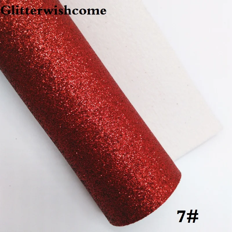 7 Glitterwishcome 21X29 см A4 Размеры виниловые обои для банты тонких блестящая кожаная ткань винил для банты, GM238A - Цвет: 7